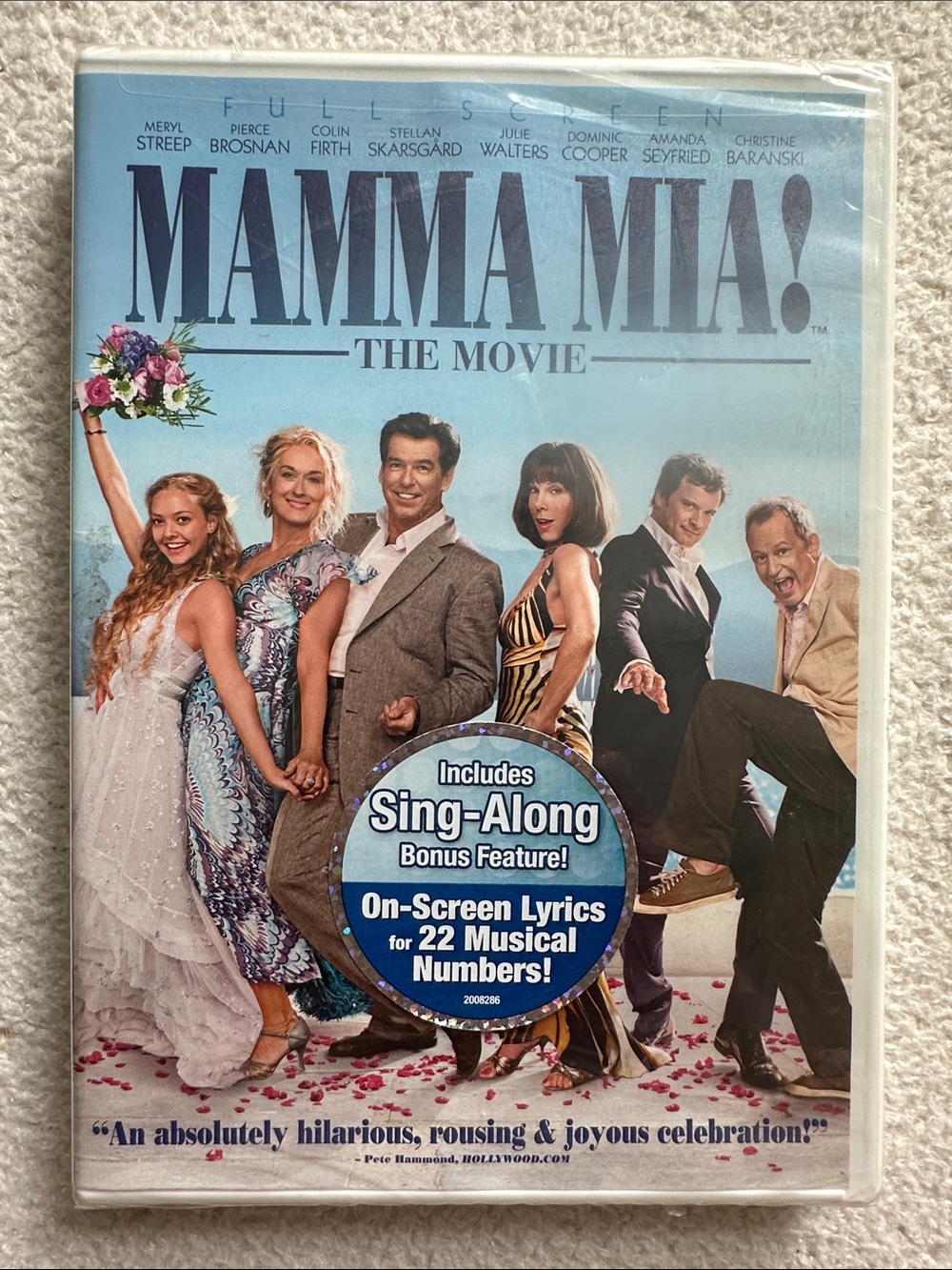 Universal Mamma Mia! Movie DVD - Blue Cover with Multicolor Characters